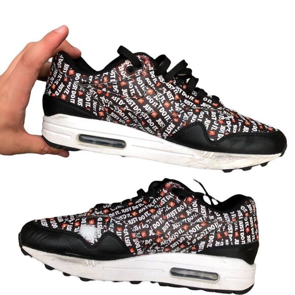 Rare 2018 Nike Air Max 1 Just Do It Pack Black Size 8.5 - Picture 3 of 15